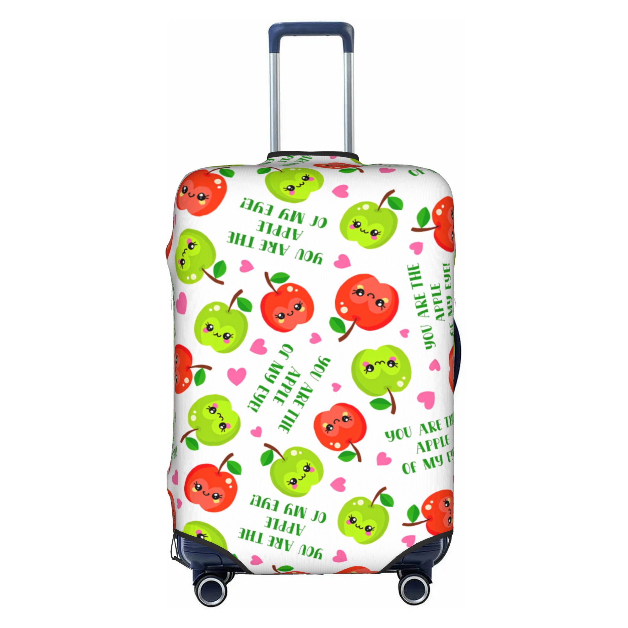 Travel Accessories Apple - かわいいアップルキュートフェイス荷物カバーファッションシームレスパターンスーツケースプロテクターカバー18-32インチに適しています