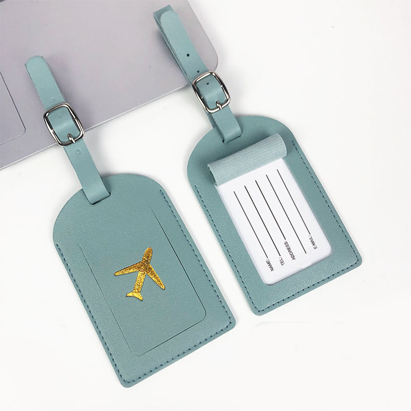 Travel Accessories On Plane - 署名紙付きの荷物タグ,Puレザー,キャンディーカラーのドパミン,飛行機のデザイン,ファッション