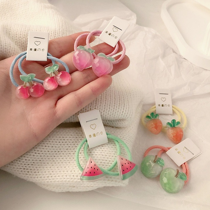 Travel Accessories With Baby - キッズキャロットヘアタイ 5ペア 滑り止め弾性ヘアバンド 女の子用 ソフトフルーツヘアアクセサリー 幼児用