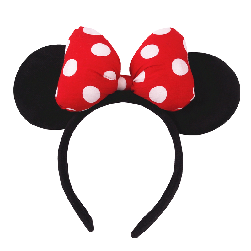 Travel Accessories For 10 Year Old Girl - 2023年 マウスイヤーヘッドバンド 女の子 大人用 5インチ ポルカドットリボン