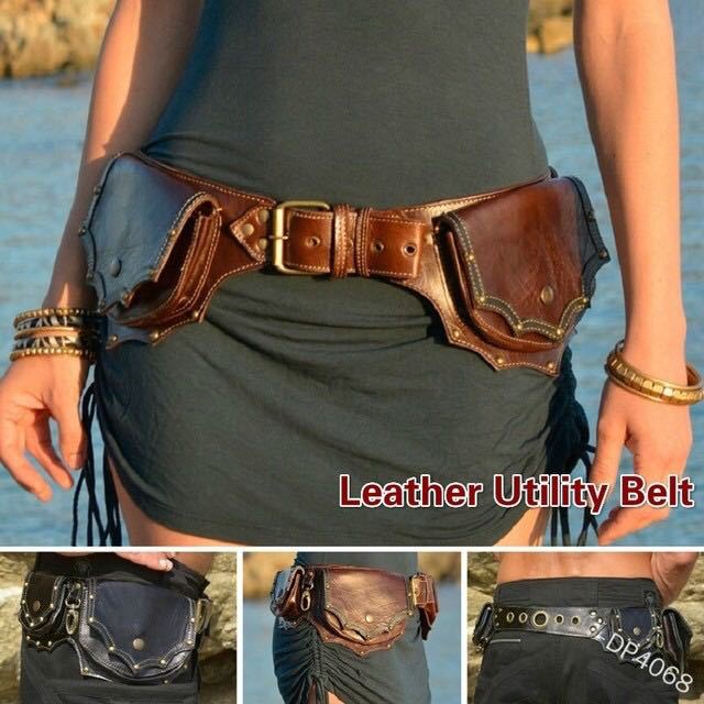 Travel Accessories Hip Belt - 女性のためのエレガントな革の冬のウエストバンド,ベルト,フェスティバル,ポケット,大人のためのコスプレアクセサリー