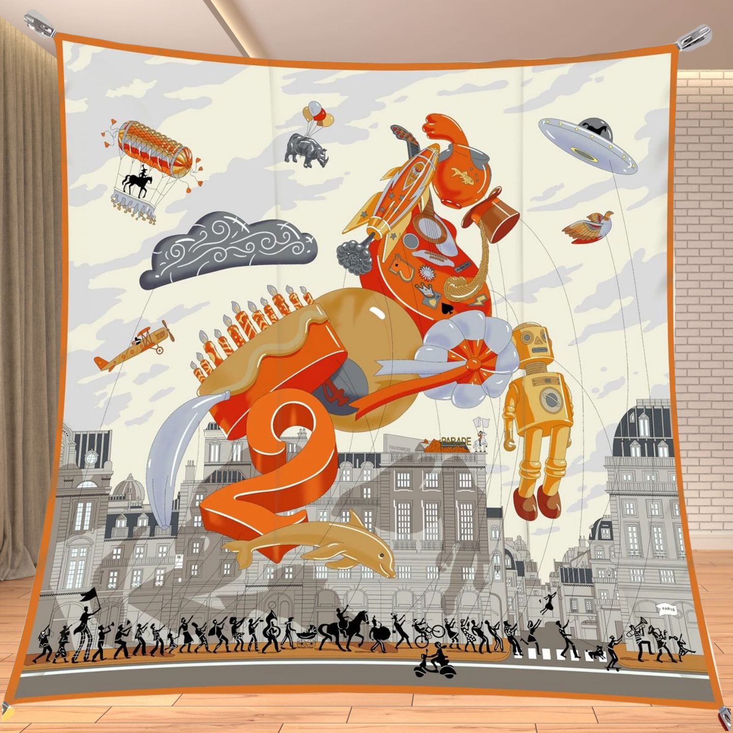 Travel Accessories Luxury - 90cmツイルシルク風スクエアスカーフ、馬柄トラベルファンタジープリント、高級多用途ショール＆ネックスカーフ、女性用ストリートウェアアクセサリー