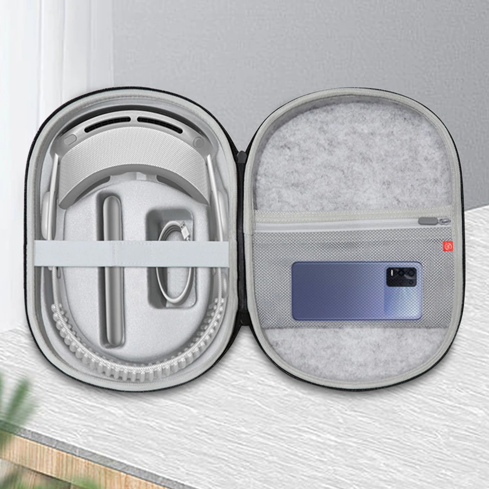 Travel Accessories Apple - Apple Vision Pro用ハードキャリングトラベル保護ケース、メッシュポケット付き防水デザインバッグ、Apple VisionProアクセサリー用