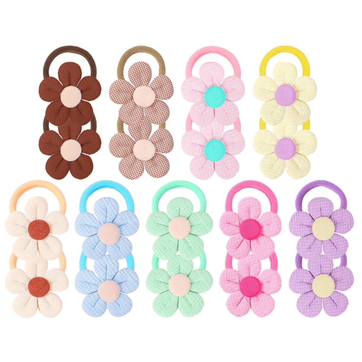 Travel Accessories For 10 Year Old Girl - 18 個ひまわりヘアネクタイキッズガールズヘアバンド弾性ナイロンヘッドバンドフローラルポニーテールホルダーヘアアクセサリー子供女の子用