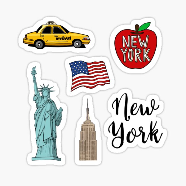 Travel Accessories Nyc - ニューヨーク旅行ニューヨーク 5 ピースステッカー背景ラップトップ装飾壁車の装飾漫画ウォーターボトルリビングルームアートかわいい