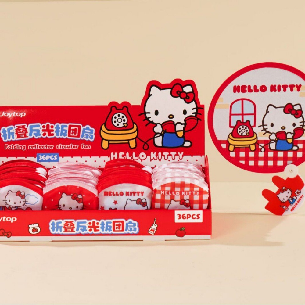 Travel Accessories Pink - 1 個本物のサンリオハローキティ折りたたみ反射ハンドファンピンクレッドポータブル折りたたみ式ハンドヘルドファンパーティー絶賛旅行用