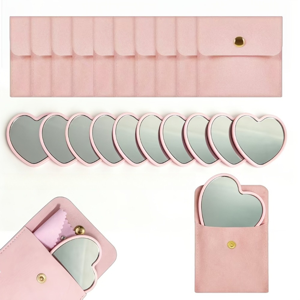 10/20/30セット ハート型ピンクガラス化粧鏡とお揃いの - Travel Accessories Pink のレビューと価格