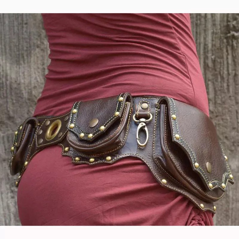 1pc 中世スチームパンクレザーウエストバッグユーティリティ - Travel Accessories Hip Belt のレビューと価格