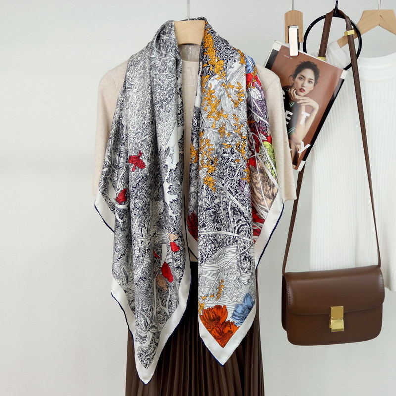 110 センチメートルシルクスカーフ高級手巻きバンダナスクエ - Travel Accessories Luxury のレビューと価格