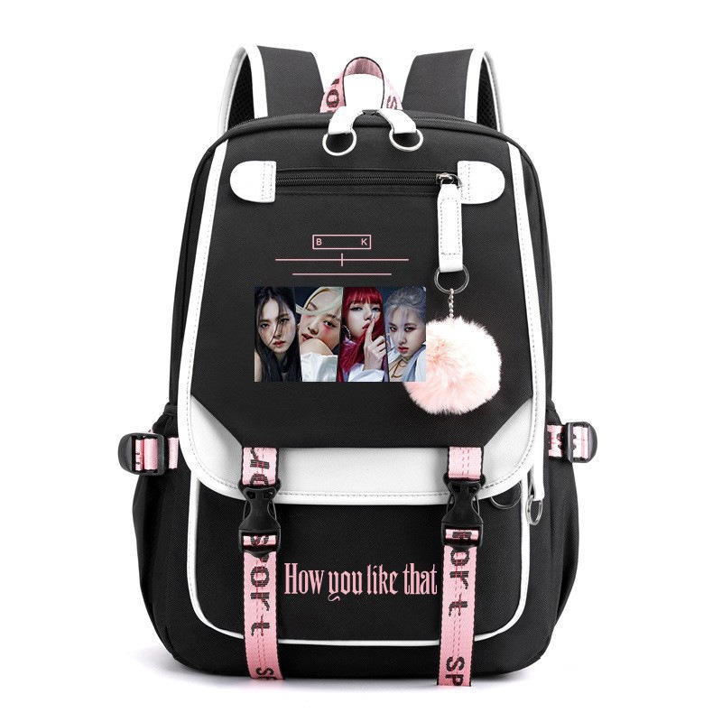 ブラックピンクパターン大容量バックパックカジュアルスクールバ - Travel Accessories Pink のレビューと価格