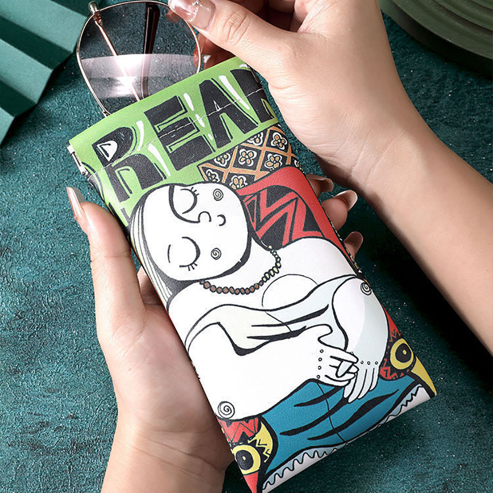 漫画サングラスケース PU レザー芸術的な落書き眼鏡ポーチ耐 - Travel Accessories Pouch For Men のレビューと価格
