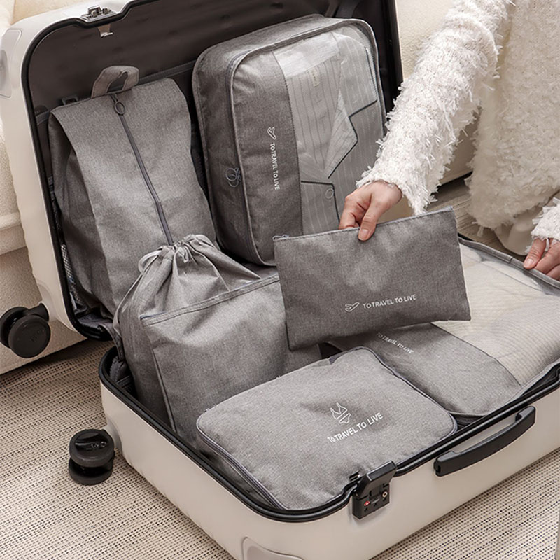 7ピース旅行用パッキングキューブセット 男女兼用 防水荷物整 - Travel Accessories Pouch For Men のレビューと価格