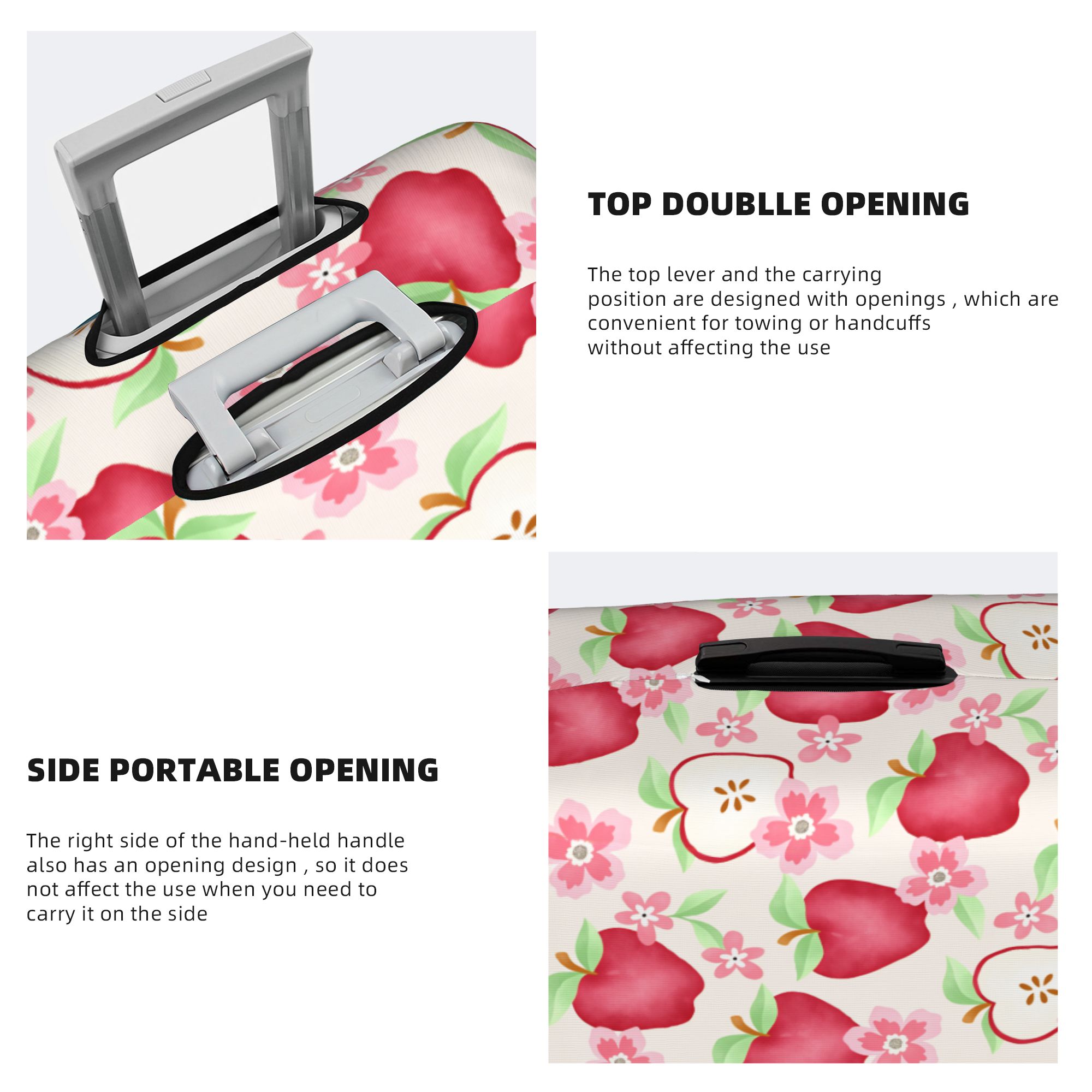 水彩ピンクのリンゴの花荷物カバープロテクターファッションシー - Travel Accessories Apple のレビューと価格