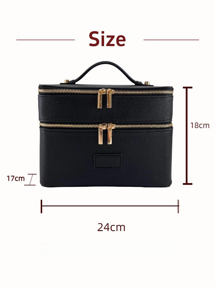 大容量二層式高級化粧ポーチ 旅行用トップハンドル付きポータブ - Travel Accessories Luxury のレビューと価格