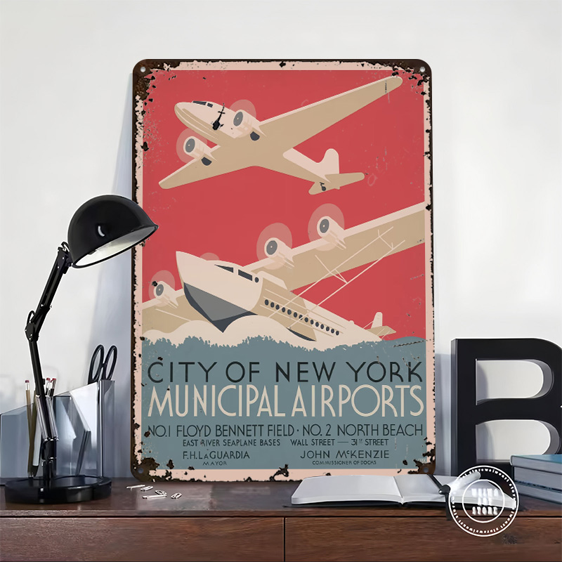 ヴィンテージニューヨークニューヨーク空港旅行プリントポスター - Travel Accessories Nyc のレビューと価格