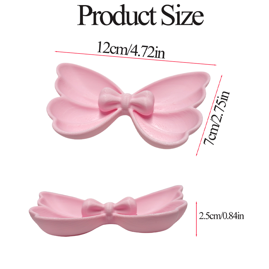 2個入りミニ弓型ジュエリー収納皿、3D弓型スカラップ型レース - Travel Accessories Pink のレビューと価格