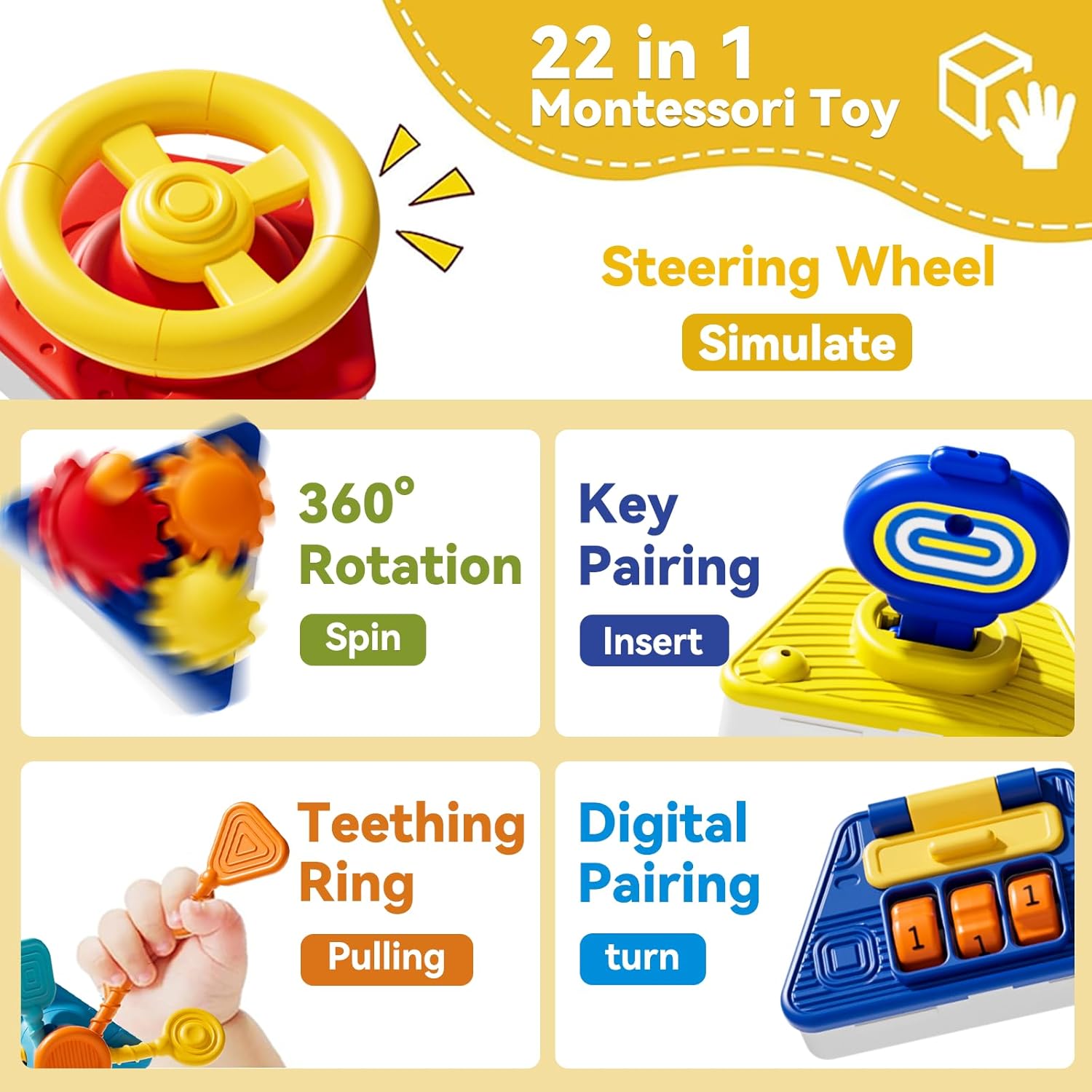 ベビービジーボードアクティビティキューブおもちゃ モンテッソ - Travel Accessories With Baby のレビューと価格