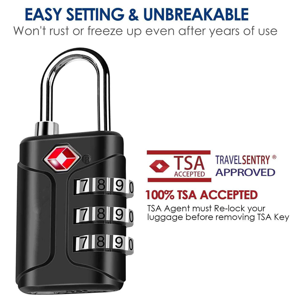 TSA承認済み荷物ロック、コンビネーショントラベル南京錠、3 - Travel Lock Tsa Approved のレビューと価格