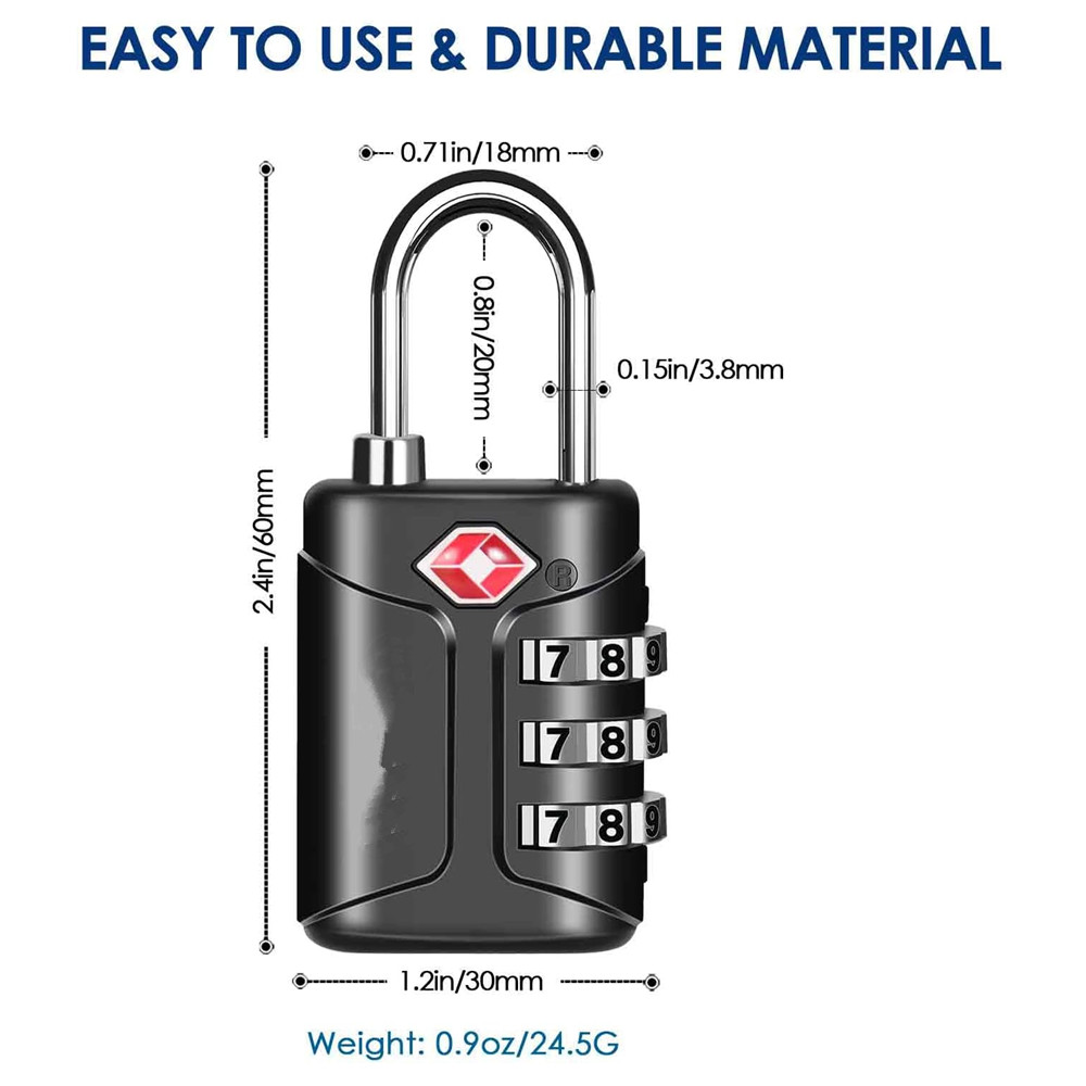 TSA承認済み荷物ロック、コンビネーショントラベル南京錠、3 - Travel Lock Tsa Approved のレビューと価格