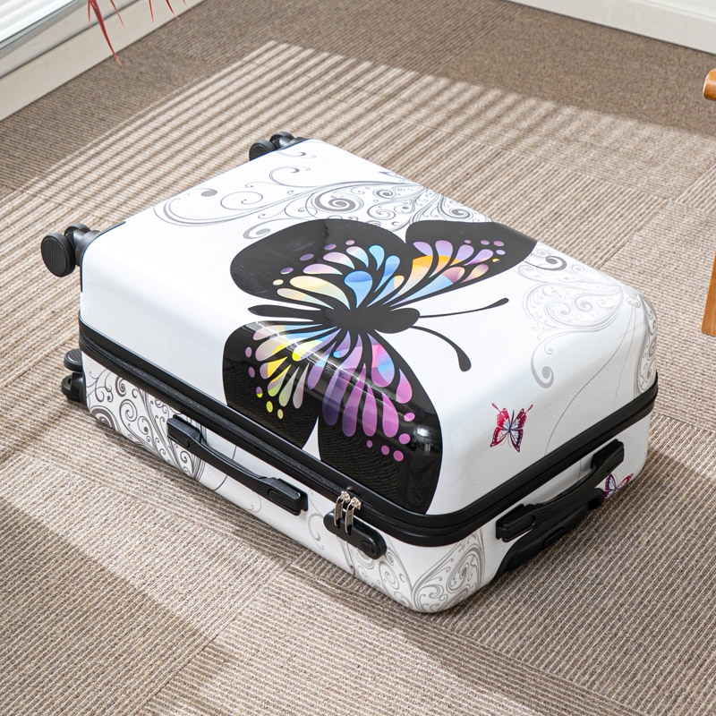 蝶模様の荷物 20 インチの大容量ローリング旅行スーツケース - Travel Lock Tsa Approved のレビューと価格